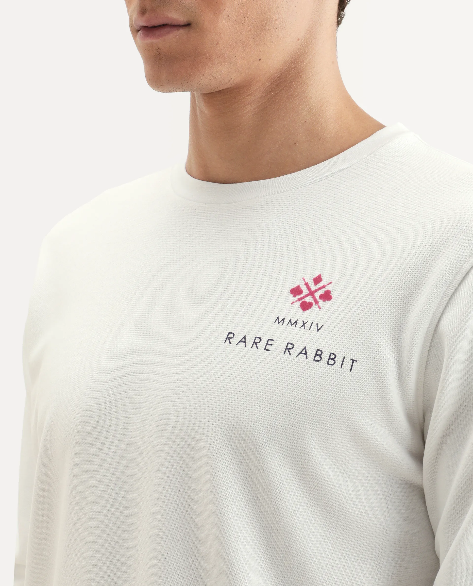 Rare Rabbit Men's Cerdon White Cotton Graphic Print Regular Fit Full Sleeve Crew Neck Sweatshirt - Image 3