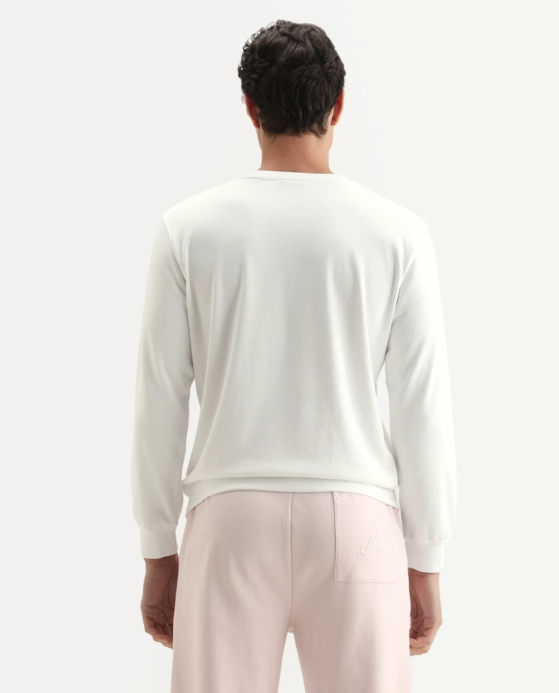 Rare Rabbit Men's Cerdon White Cotton Graphic Print Regular Fit Full Sleeve Crew Neck Sweatshirt - Image 7