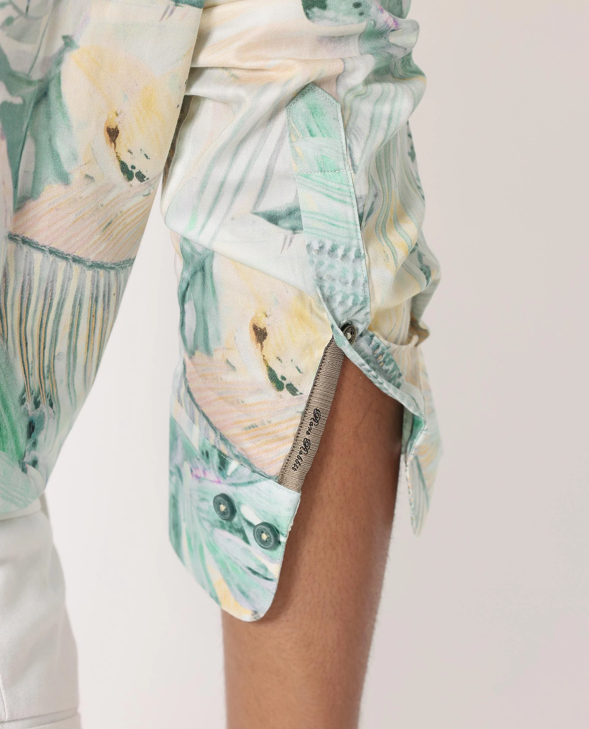 Rare Rabbit Men's Edro Offwhite Cotton Tropical Print Regular Fit Full Sleeve Collared Shirt - Image 6