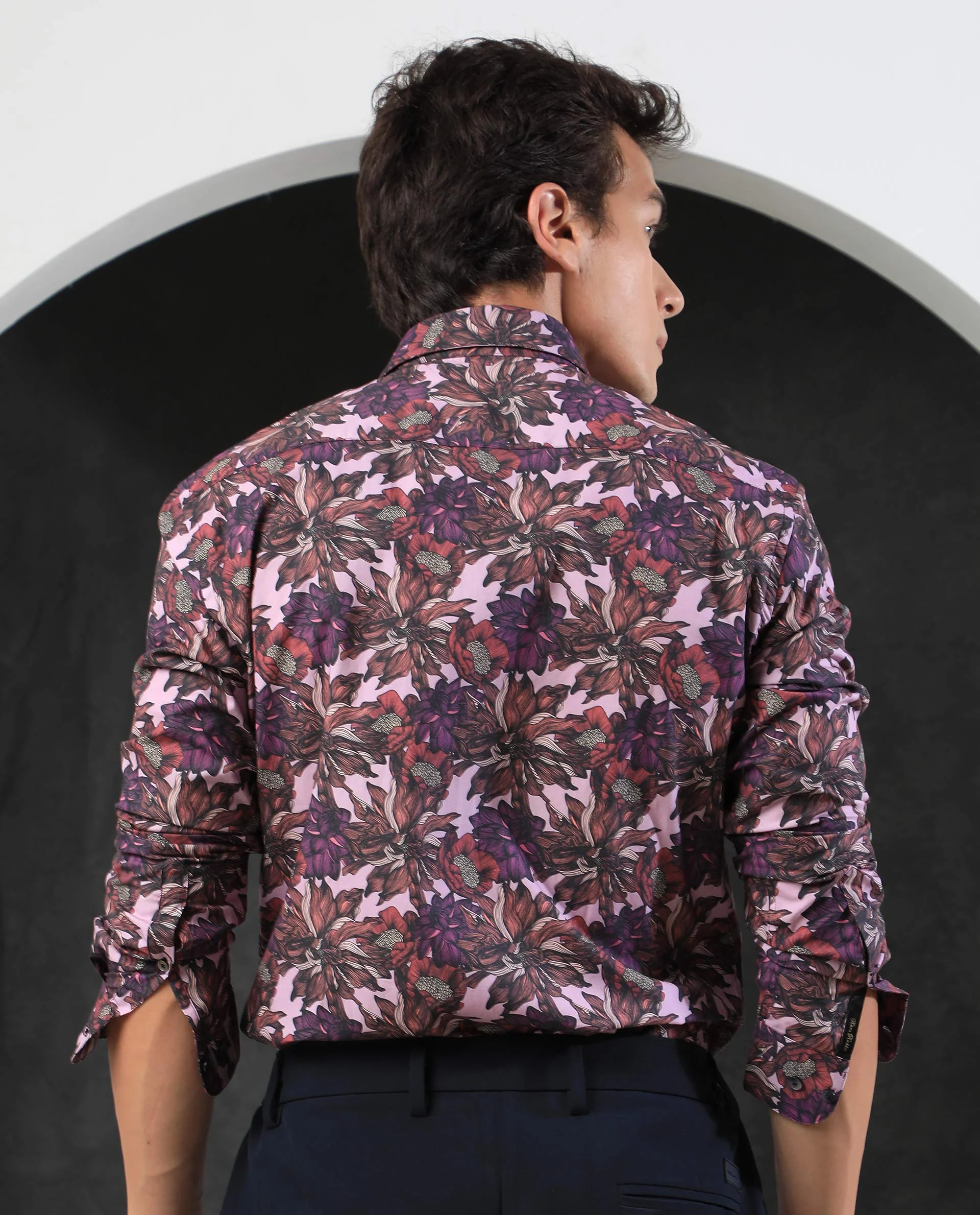 Rare Rabbit Men's Ezee Purple Cotton Floral Print Regular Fit Full Sleeve Collared Shirt - Image 8