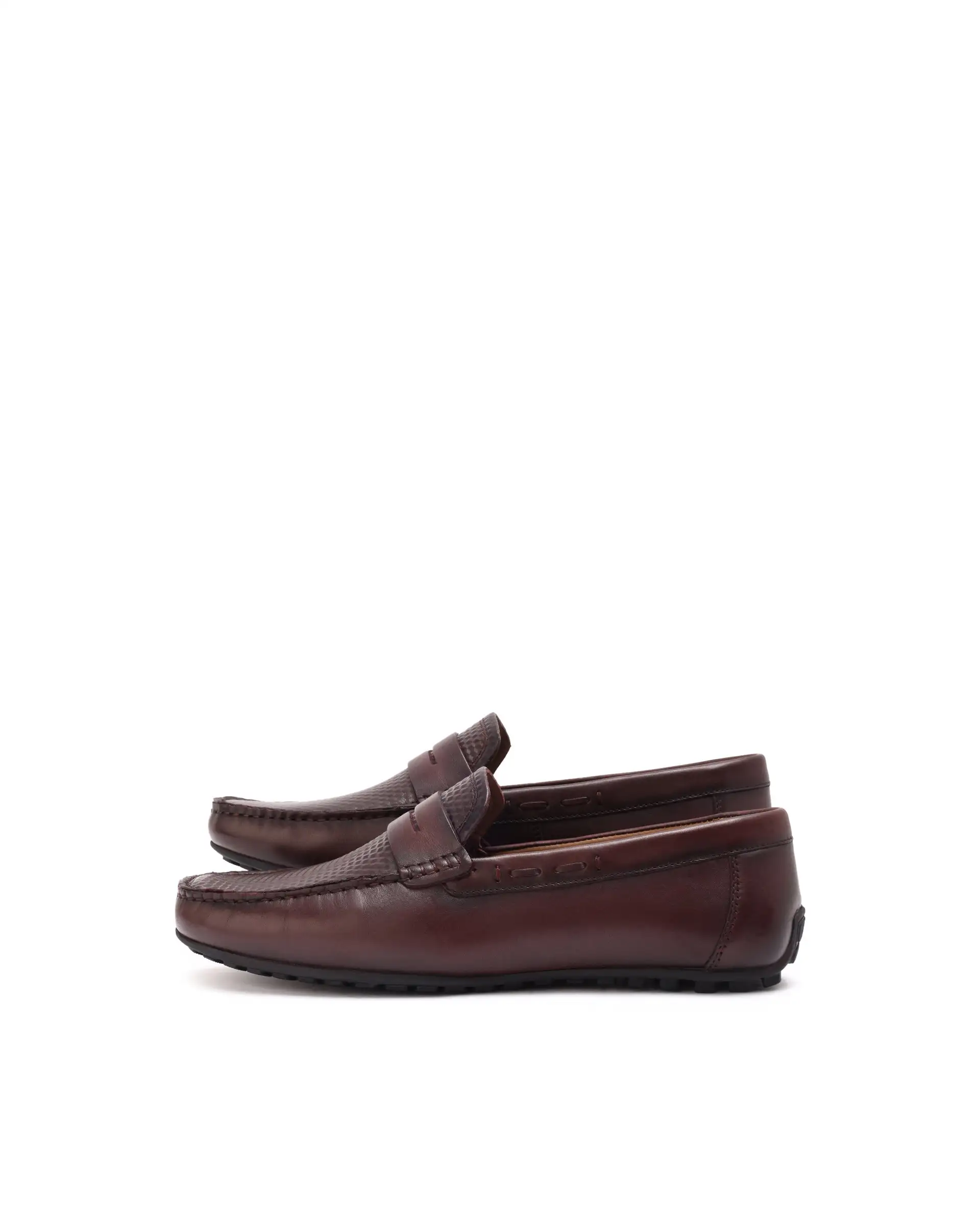 Rare Rabbit Men's Honey Burgundy Slip-On 3D Plated Genuine Leather Driver Moccasin - Image 5