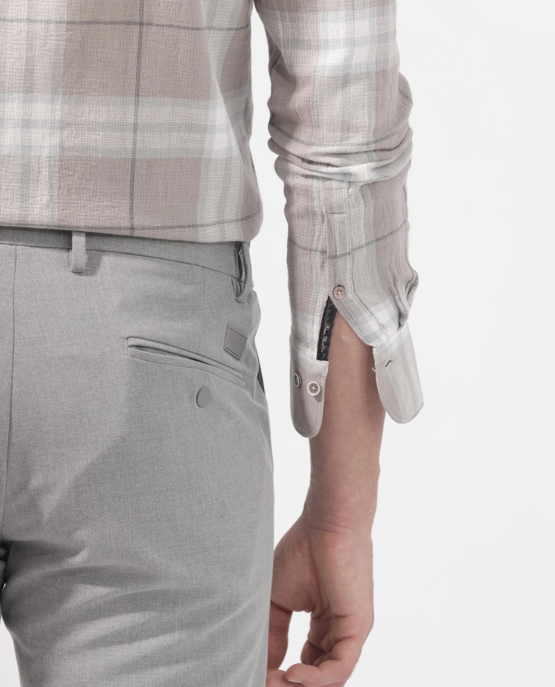 Rare Rabbit Men's Melfi Light Brown Cotton Checked Print Regular Fit Full Sleeve Collared Shirt - Image 4