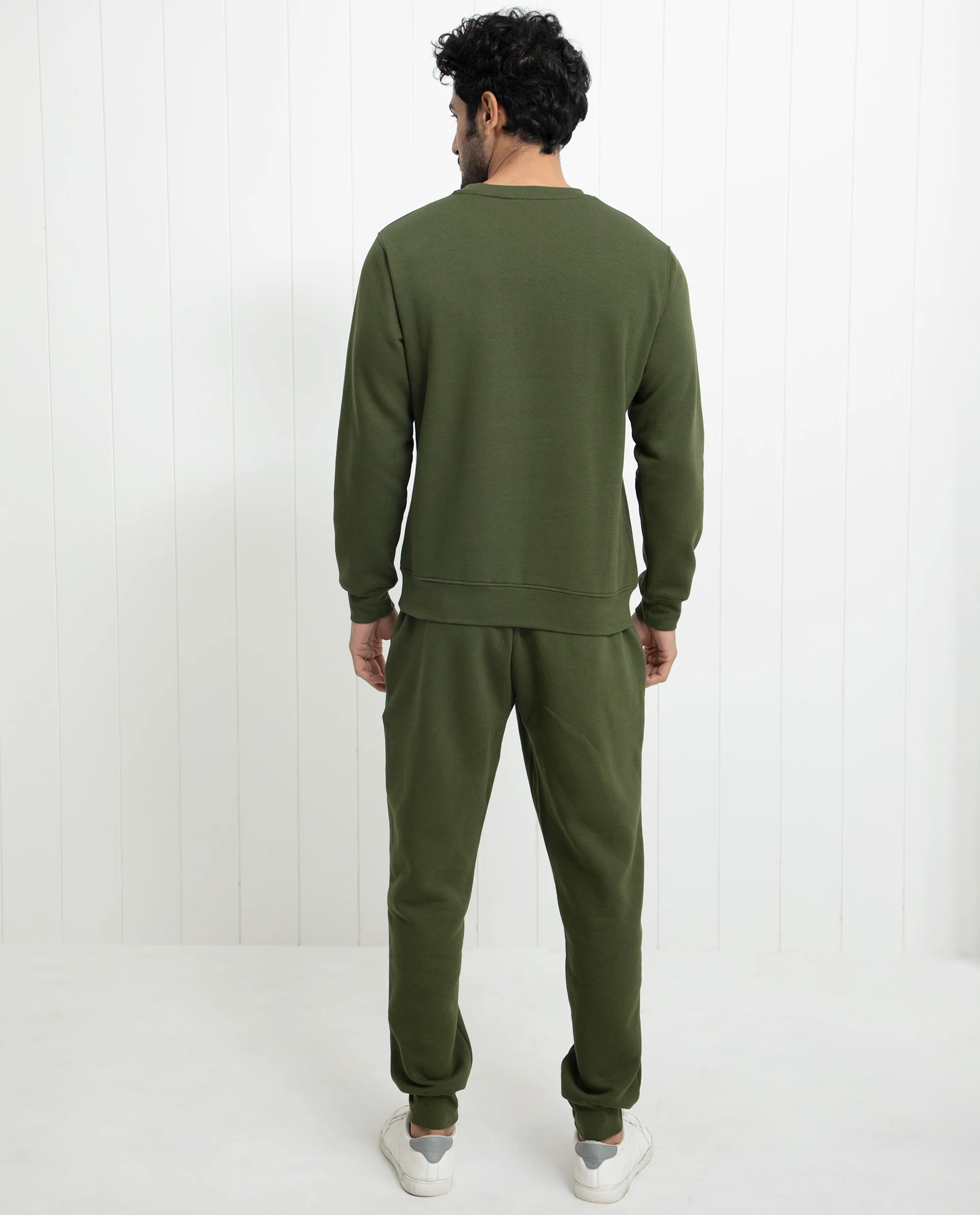 Rare Rabbit Men's Pine Olive Cotton Graphic Print Regular Fit Full Sleeve Crew Neck Sweatshirt - Image 8