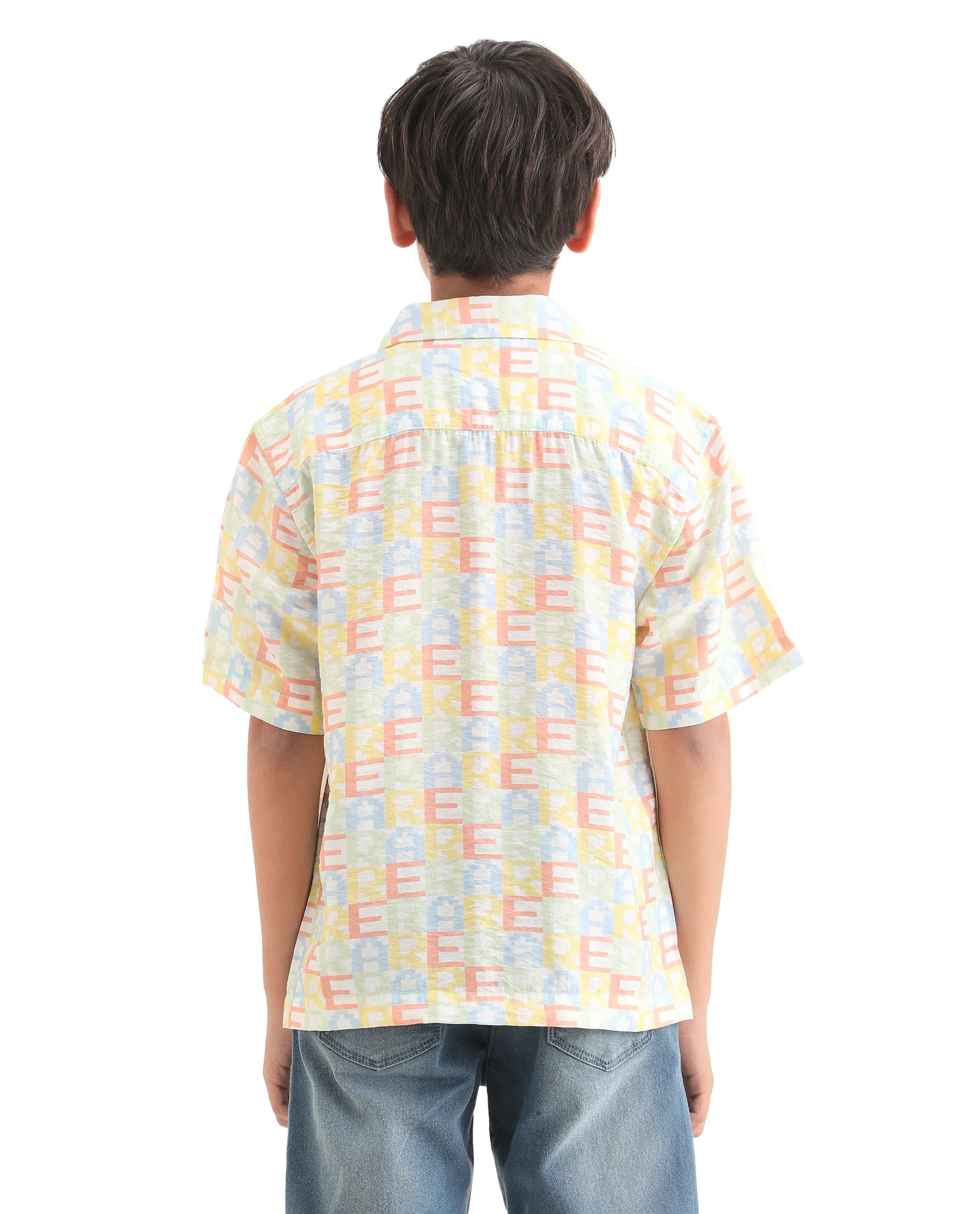 Rare Ones Kids Bryn Multi Viscose Blend All Over Print Button Closure Boxy Fit Shirt - Image 7