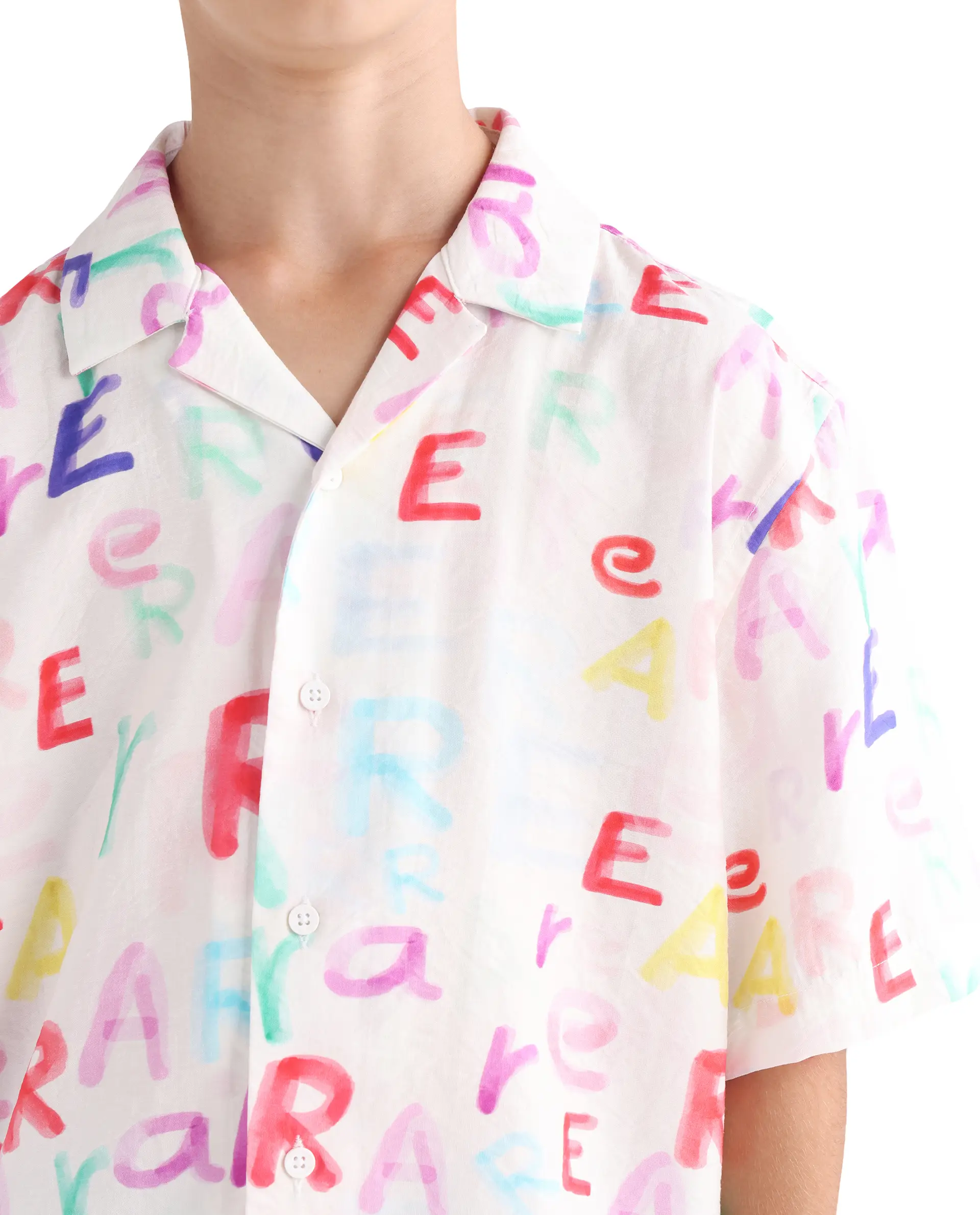 Rare Ones Kids Cron-S Multi Viscose Blend Button Closure All Over Print Boxy Fit Shirt - Image 3