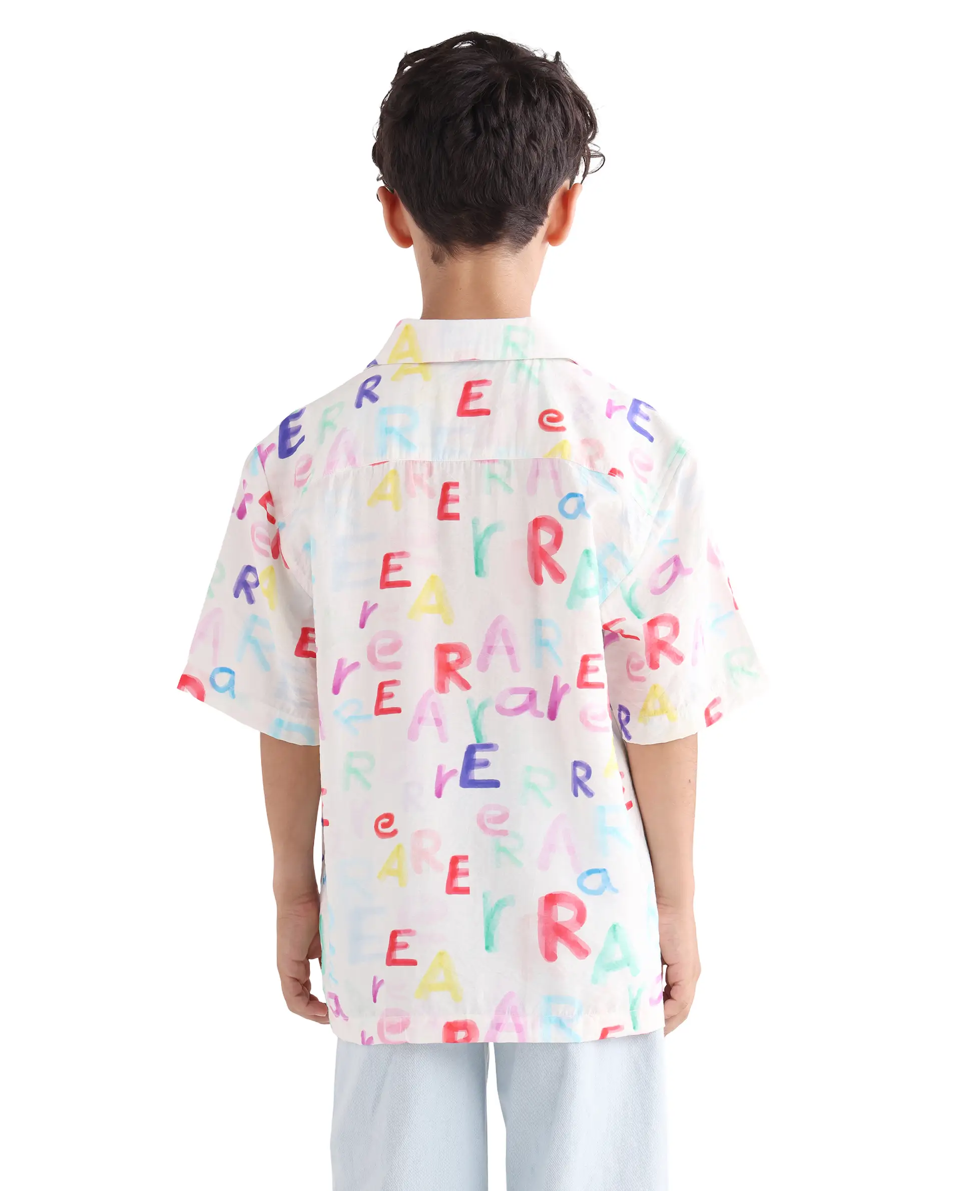 Rare Ones Kids Cron-S Multi Viscose Blend Button Closure All Over Print Boxy Fit Shirt - Image 7