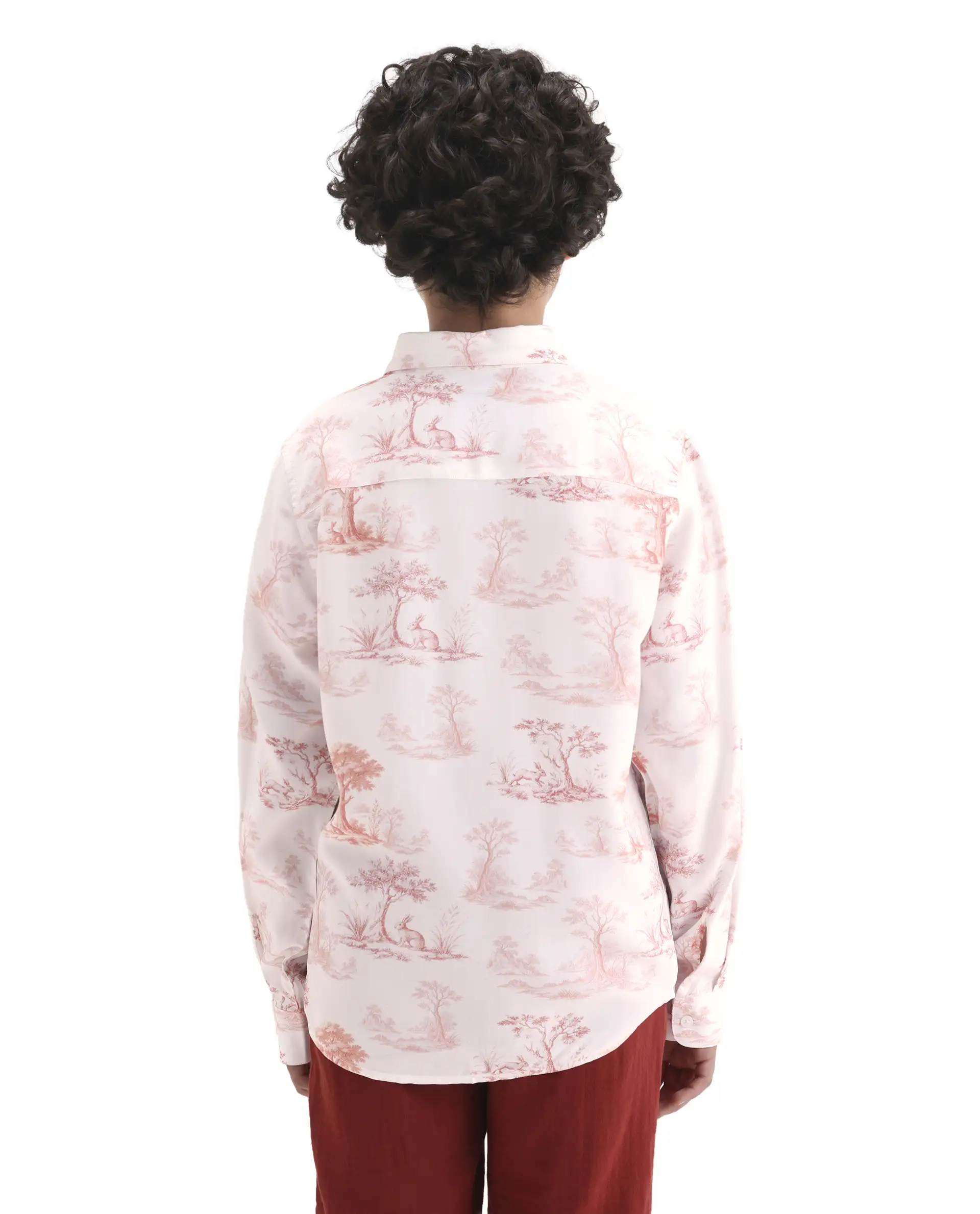 Rare Ones Kids Toile-S Rust Viscose Button Closure Regular Fit Shirt - Image 7