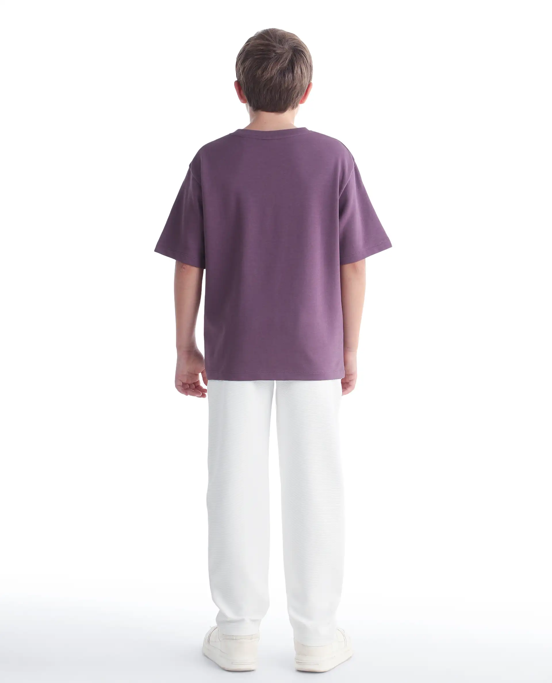 Rare Ones Kids Ned Off White Cotton Blend Fabric Drawstring Closure Hd Print Straight Fit Track Pant - Image 8