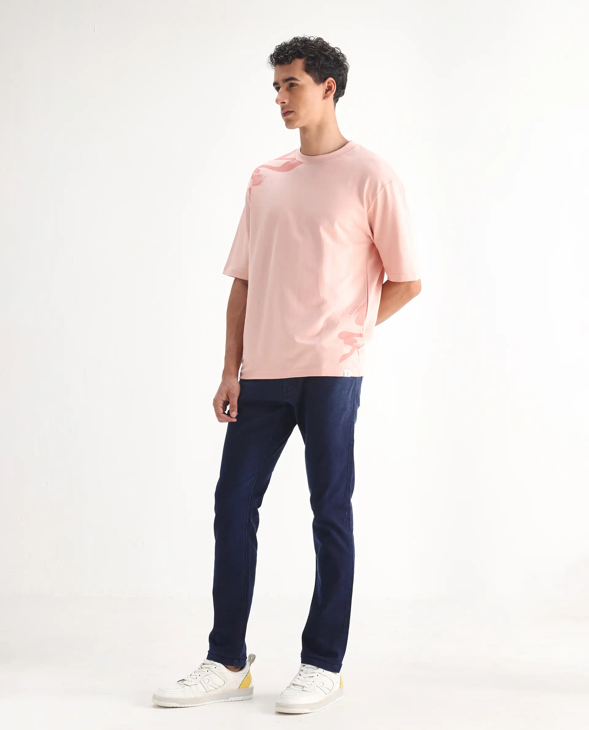 Rare Rabbit Men's Repp Blue Cotton Plain Hawk Slim Fit Jeans - Image 5