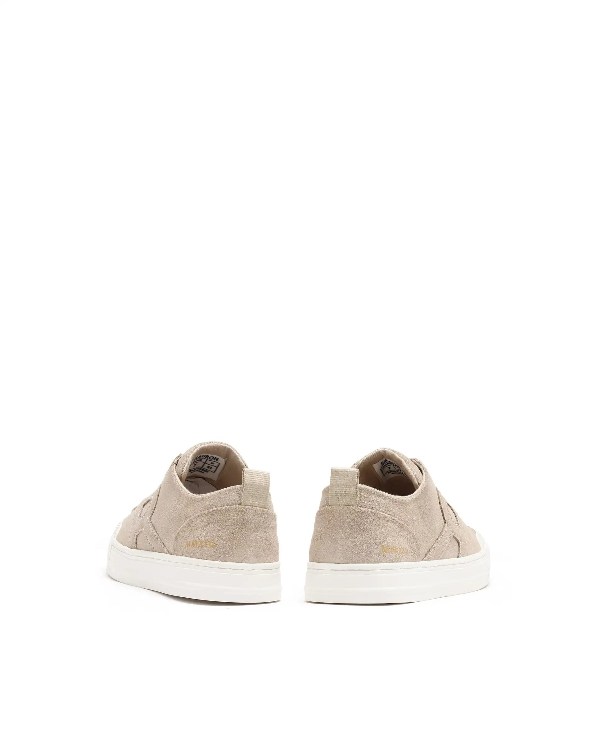 Rare Rabbit Mens Sauron Beige Round Toe Premium Suede Lace Up Low Top Sneaker Shoes - Image 5