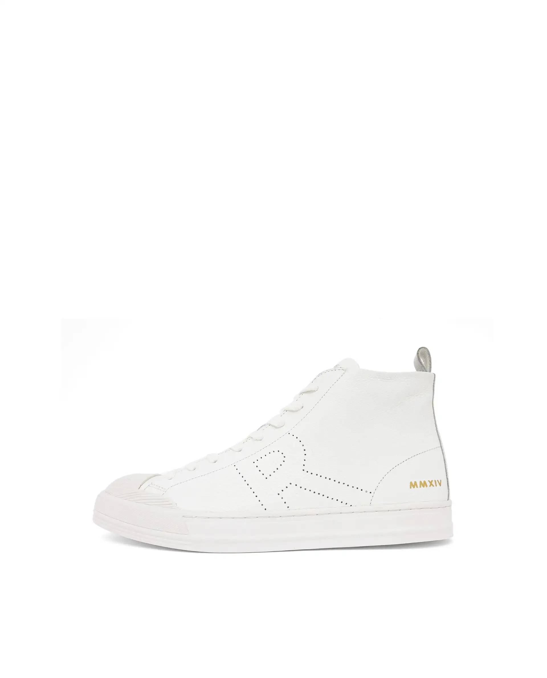 Rare Rabbit Mens Sauron Hi Pro White Premium Milled Leather Lace Up High Top Round Toe Sneaker Shoes - Image 13