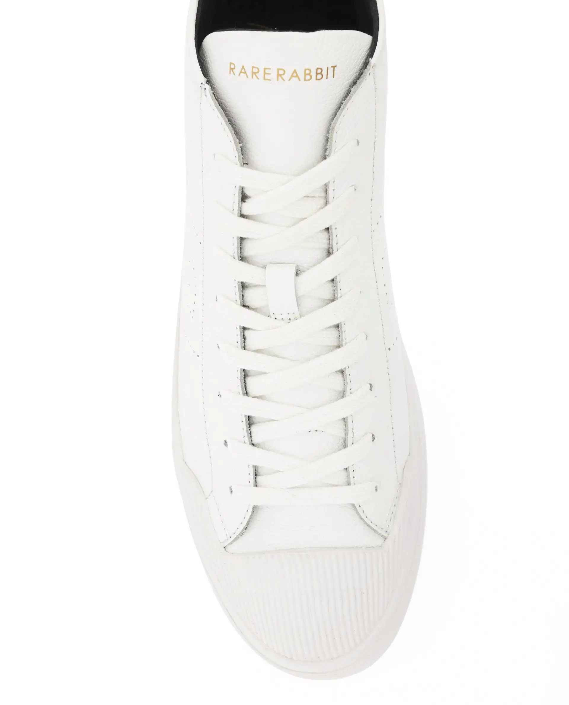 Rare Rabbit Mens Sauron Hi Pro White Premium Milled Leather Lace Up High Top Round Toe Sneaker Shoes - Image 4