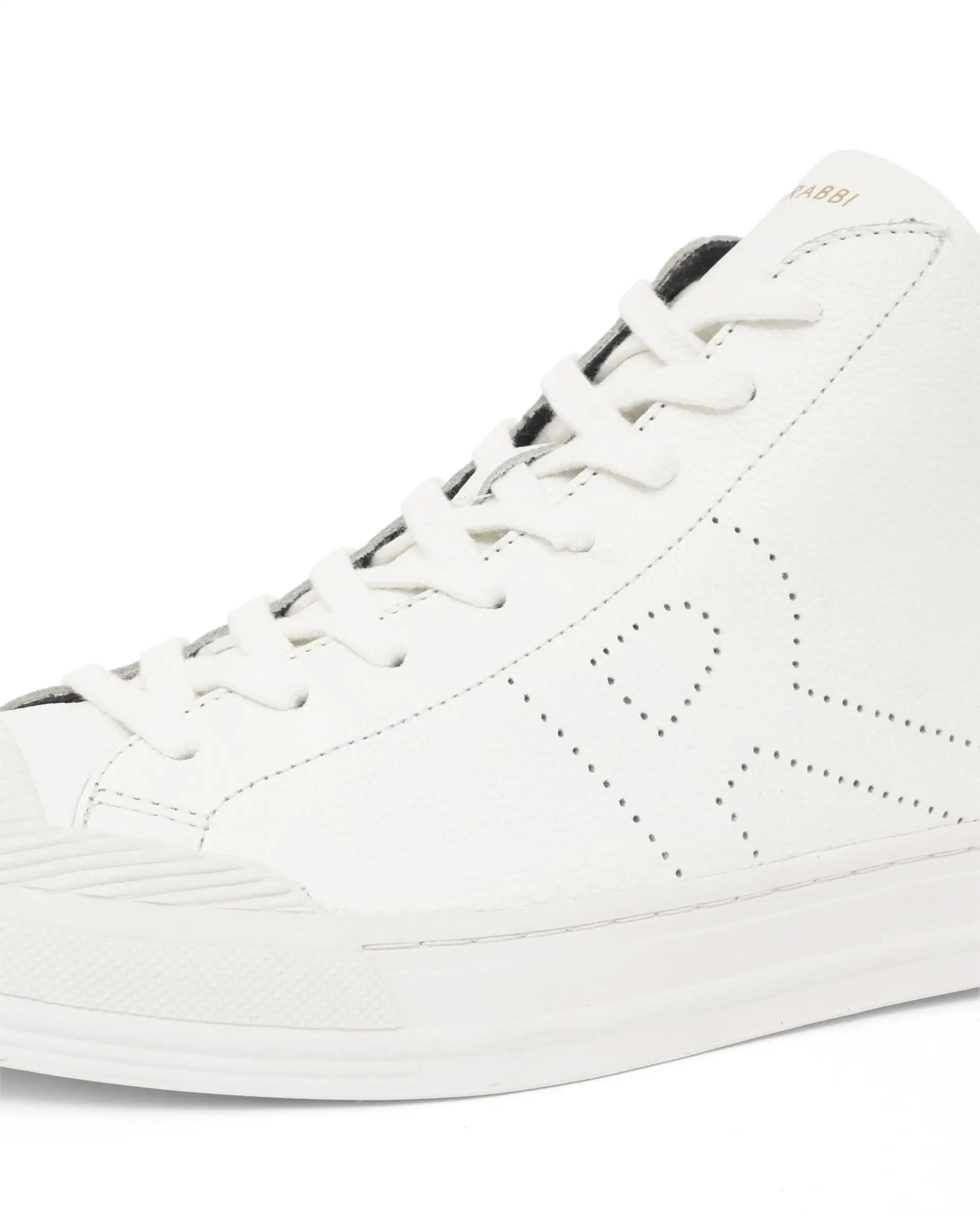 Rare Rabbit Mens Sauron Hi Pro White Premium Milled Leather Lace Up High Top Round Toe Sneaker Shoes - Image 5