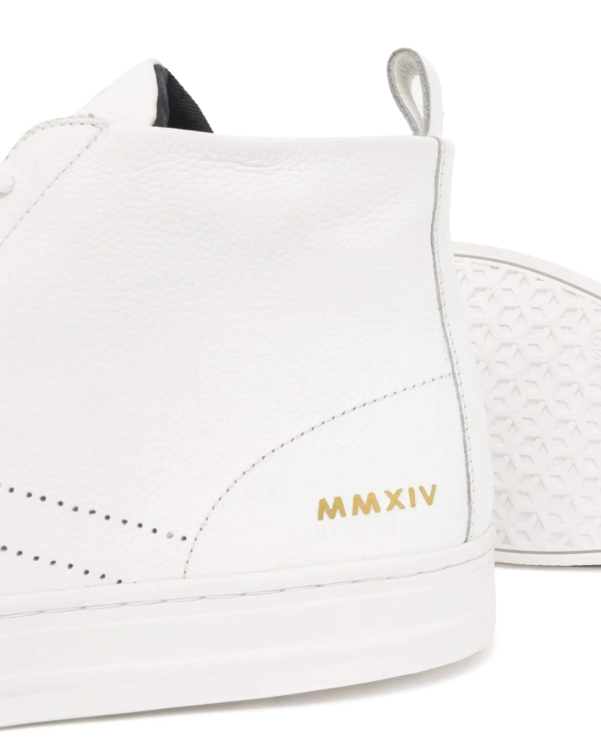 Rare Rabbit Mens Sauron Hi Pro White Premium Milled Leather Lace Up High Top Round Toe Sneaker Shoes - Image 7