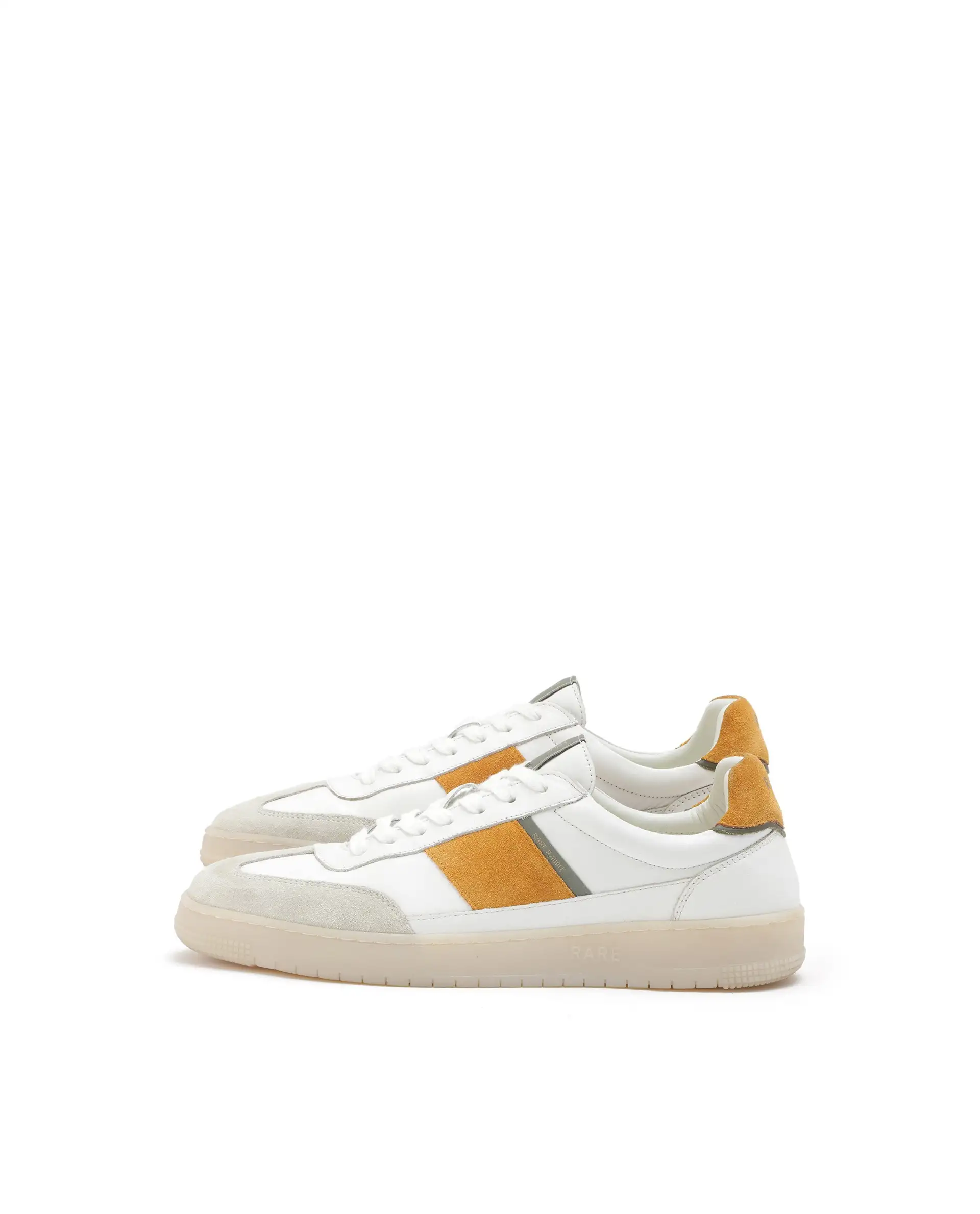 Rare Rabbit Men's Sirius Mustard Suede And Leather Upper Round Toe Low-Top Lace-Up Sneaker Shoes - Image 5