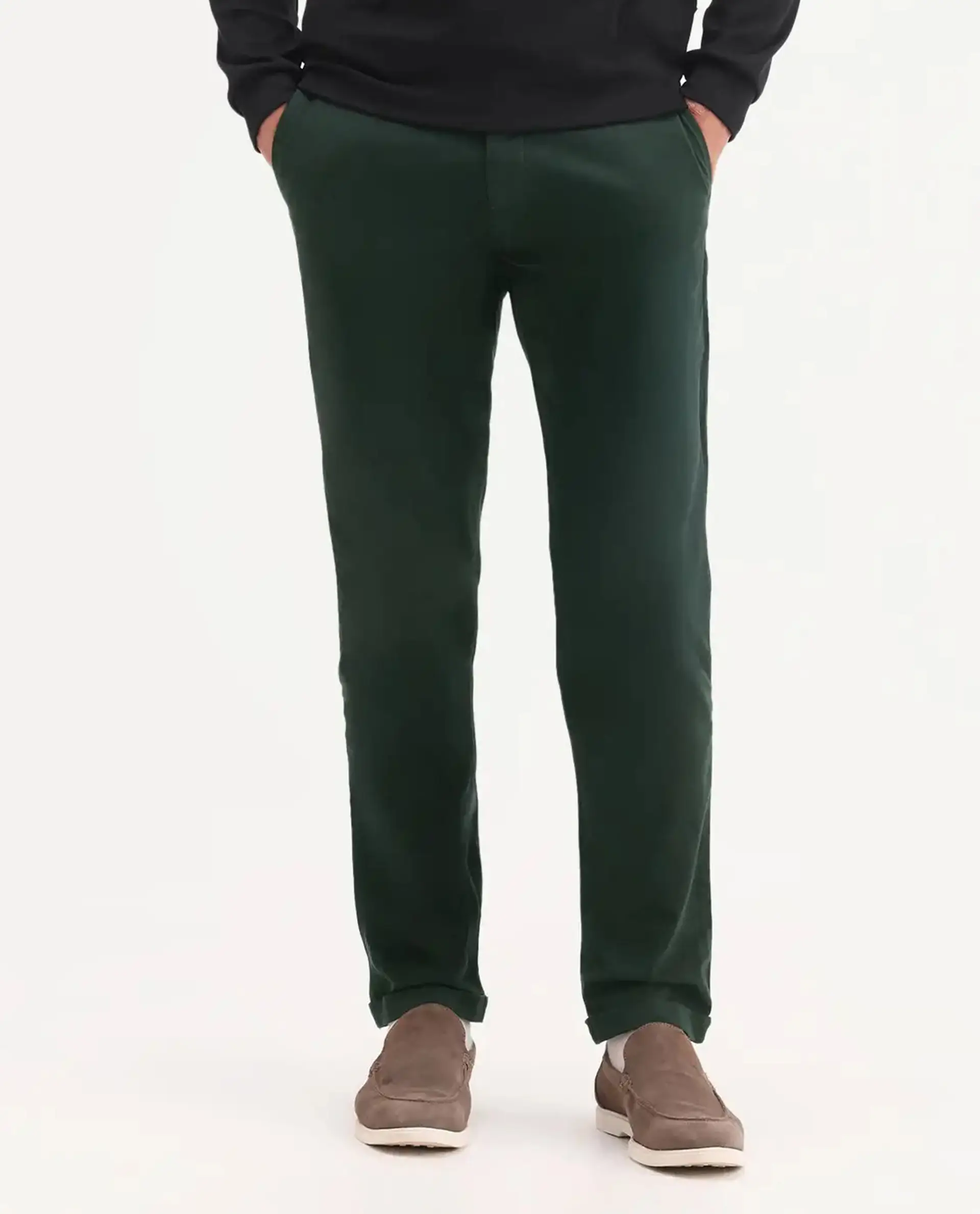 Rare Rabbit Men's Trews-1 Green Cotton Plain Regular Fit Trouser - Image 10