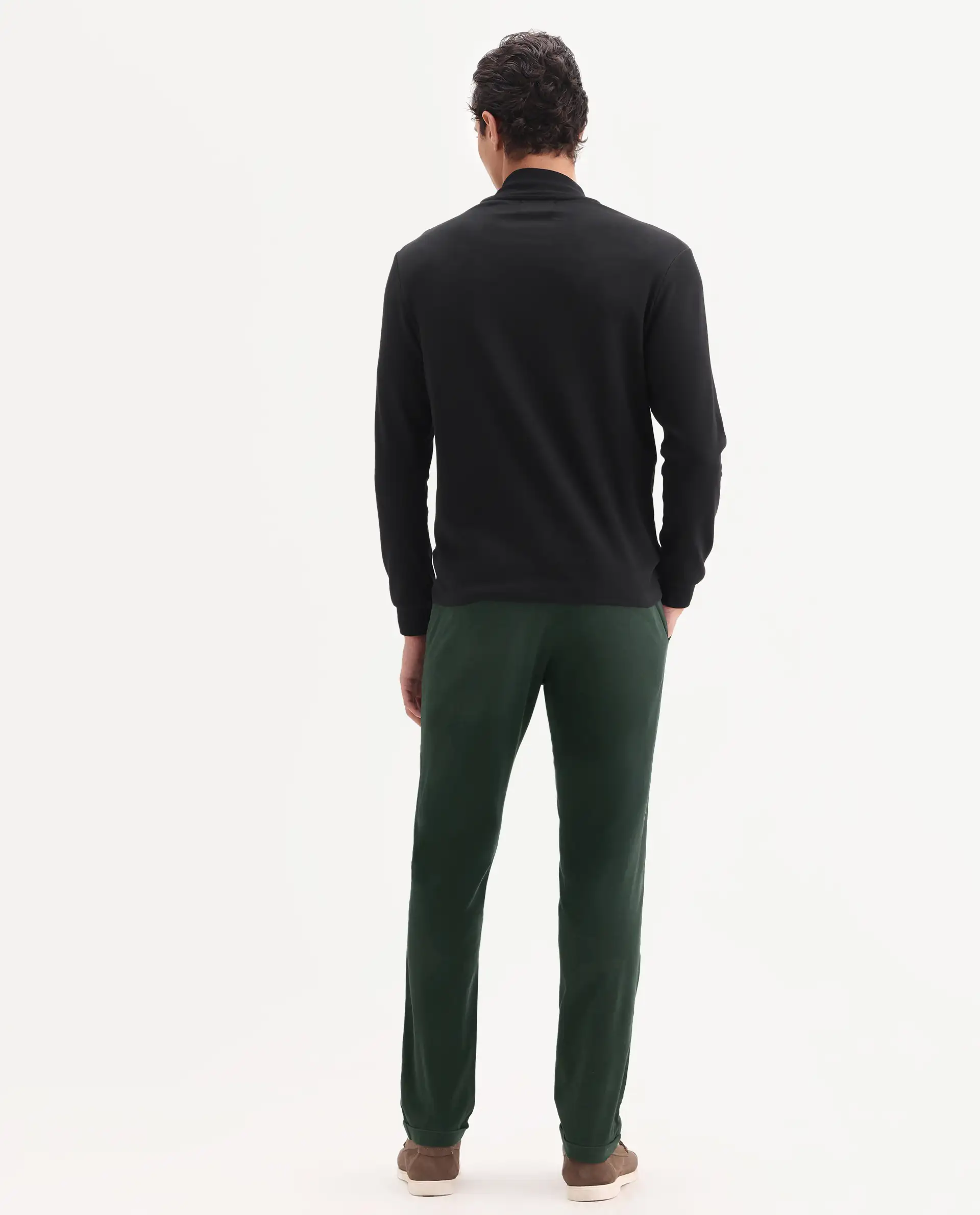 Rare Rabbit Men's Trews-1 Green Cotton Plain Regular Fit Trouser - Image 9