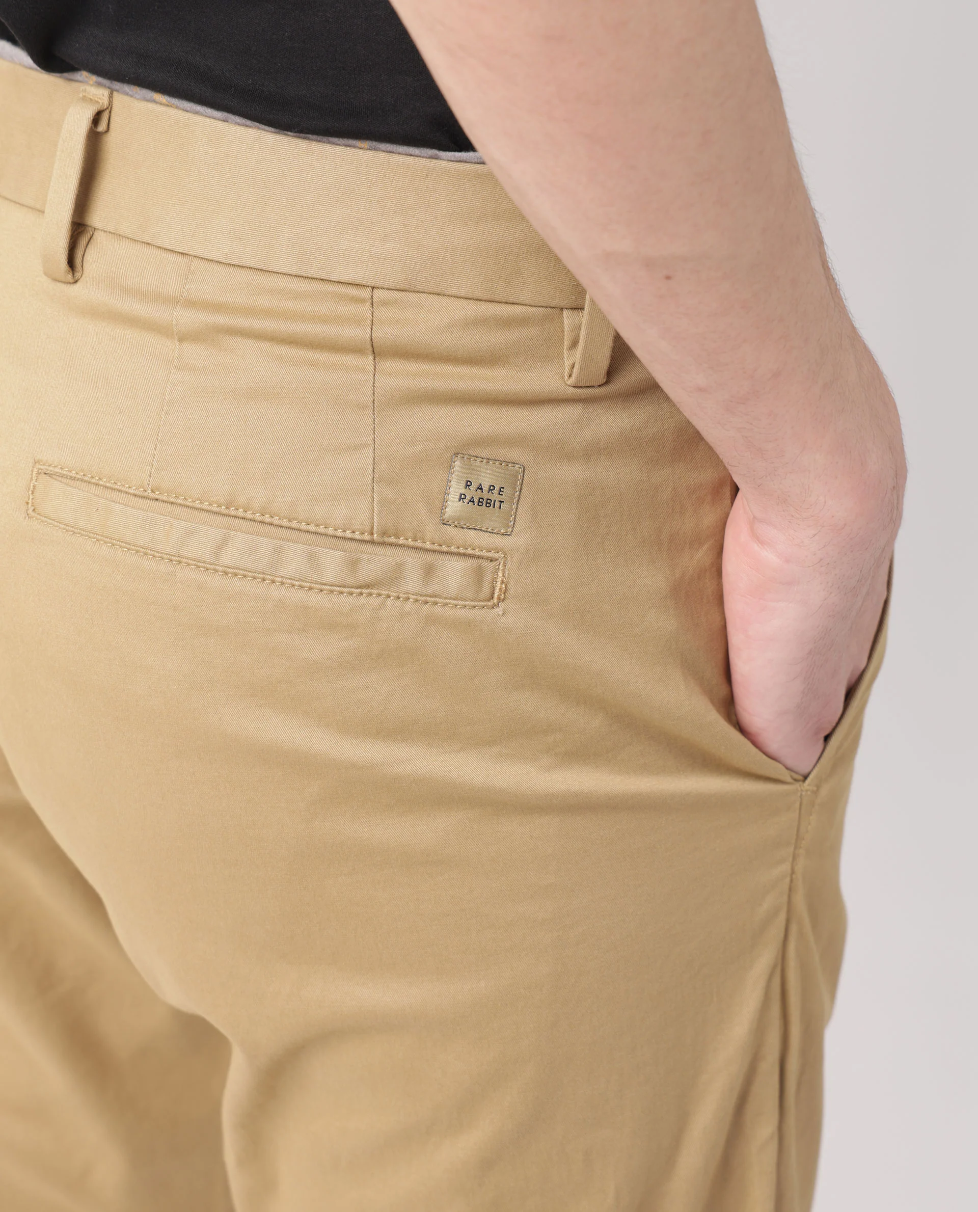 Rare Rabbit Men's Trews-1 Khaki Cotton Plain Regular Fit Trouser - Image 11