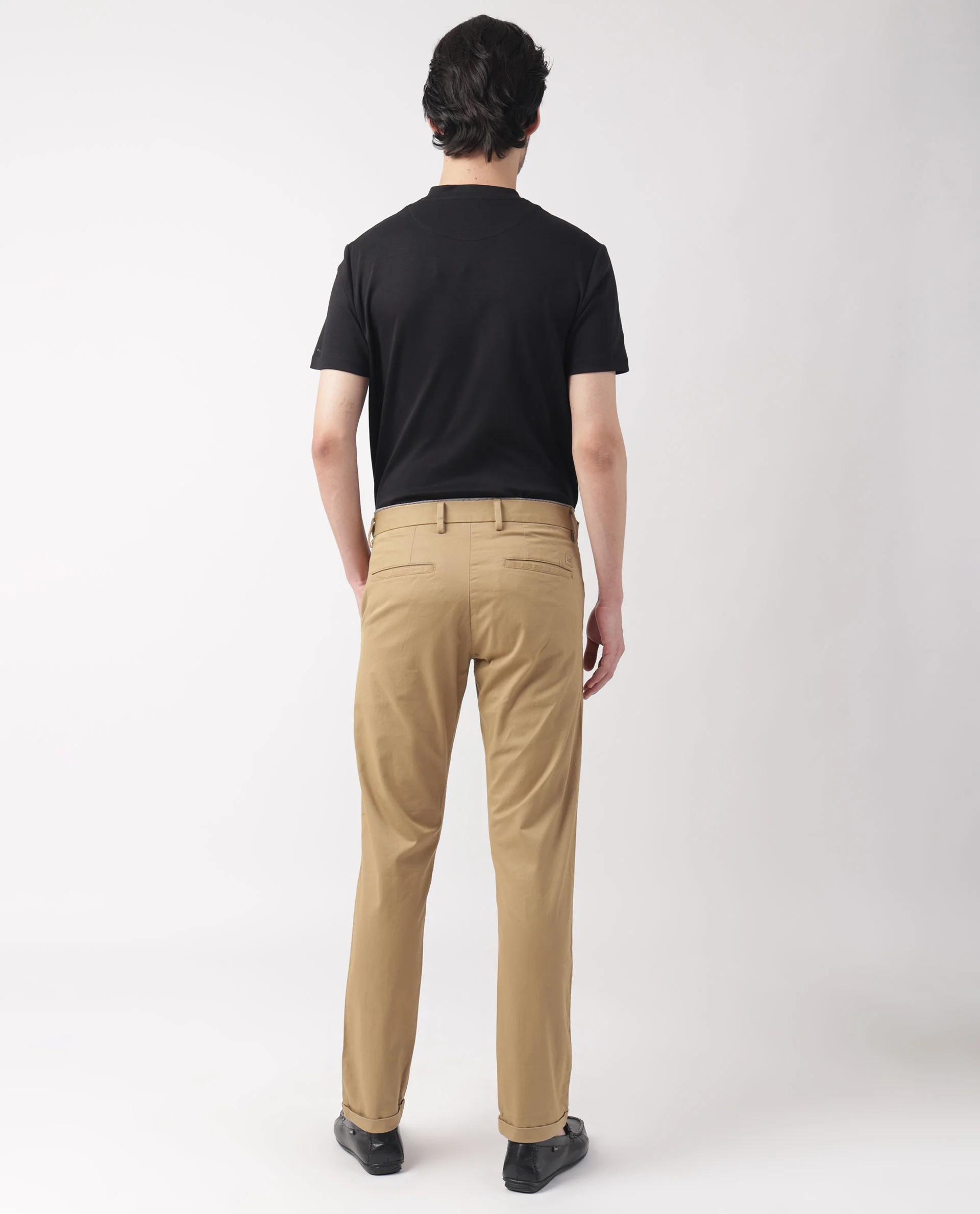 Rare Rabbit Men's Trews-1 Khaki Cotton Plain Regular Fit Trouser - Image 9